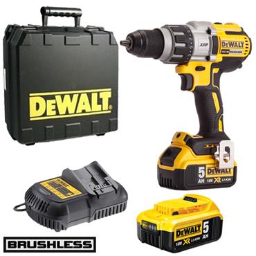 DeWALT DCD991P2 18 Volt Brushless 3-Speed Drill Driver, 2 x 5.0Ah Batteries