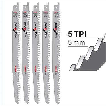 Bosch S1531L 5 Piece Reciprocating Saw Blade