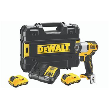 DeWALT DCF902D2 12 Volt XR Brushless 3/8" Compact Impact Wrench, 2 x 2.0Ah Batteries