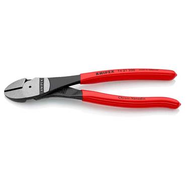 KNIPEX 74 21 200 High Leverage Diagonal Cutter with Plastic coating, 200mm