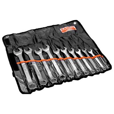 BAHCO 111Z/11T Imperial Flat Combination Wrench Set - 11 Piece Set - Black Plastic Pouch