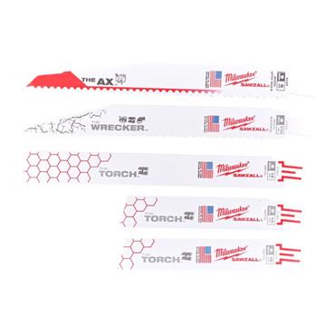 Milwaukee 49472205 5 Piece Demolition Sawzall Blade Set