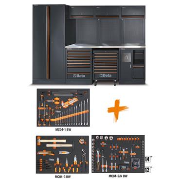 BETA 045001987 C45PRO X/196UT-C45PRO WorkShop with 196 Tools
