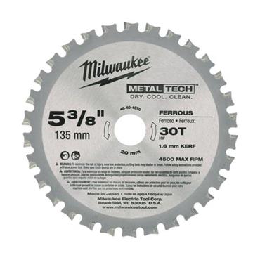 MILWAUKEE 48404070 135mm x 20mm Metal Circular Saw Blade (30 Tooth)