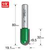 Trend Craft Pro 19mm x 32mm 1/2" TCT 9.5mm Radius Draining Groove Router Cutter, C056AX1/2TC