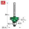 Trend Craft Pro 12.7mm 1/4" Bearing Guided Round Over Router Cutter, C076X1/4TC