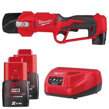 MILWAUKEE M12BLPRS-202 12V Brushless Pruning Shears Kit, 2 x 2.0Ah Batteries