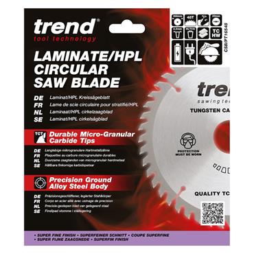 TREND 165 x 20 x 48T CraftPro Fine Finish cut Saw Blade for Plunge Saw- CSB/PT16548 