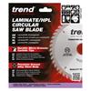 TREND 165 x 20 x 48T CraftPro Fine Finish cut Saw Blade for Plunge Saw- CSB/PT16548 