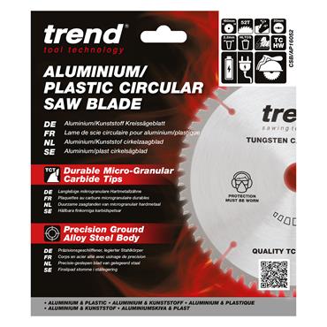 TREND 160 x 20 x 52T Craft Saw Blade Aluminium and Plastic - CSB/AP16052