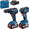 Bosch 0615A5008D 18V Brushless Twin Pack, GSB 18V-55 Combi Drill & GDR 18V-200 Impact Driver 
