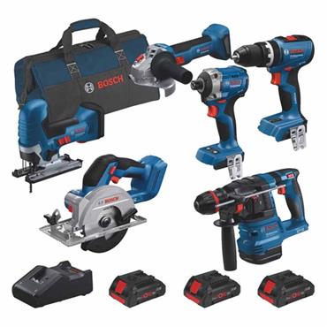 Bosch 0615A5008C 18V Li-Ion ProCORE Brushless Cordless 6 Piece Kit, 3 x 4.0Ah Batteries