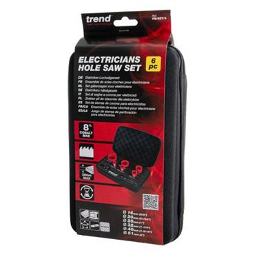 Trend HS/SET/6 HSS Bi-Metal 8% 6 Piece Cobalt Holesaw Electrical Set