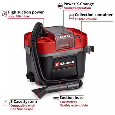 Einhell TP-VC 18/10 Li BL L-Solo Cordless Wet/Dry Vacuum Cleaner 2347155 