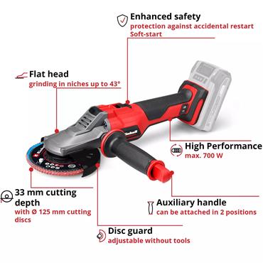 Einhell P-AG 18/125 F Li BL Cordless Angle Grinder Bare Unit 4431175 