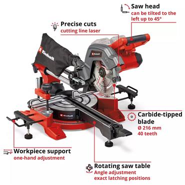 Einhell TE-SM 36/8 L Li Cordless Sliding Mitre Saw Bare Unit 4300882 