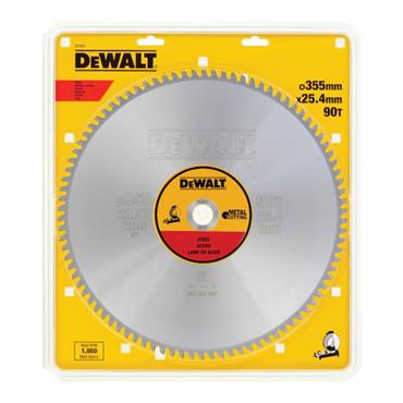 Dewalt 355mm x 25.4mm x 90T, Metal Cutting Steel Circular Saw Blade - DT1927-QZ 