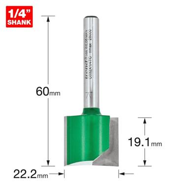TREND TC032X1/4TC Two flute cutter 22.2mm diameter