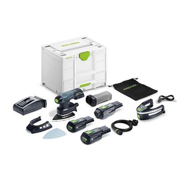 FESTOOL 578852 DTSC 125 3.0AH I-SET GB 18V Cordless Delta Sander, 2 x 3.0Ah Batteries