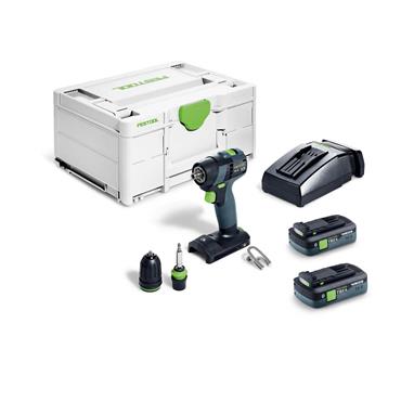 Festool 579348 TXS 18 TBX 4,0 I-Plus Cordless Drill Set, 2 x 4.0Ah Batteries
