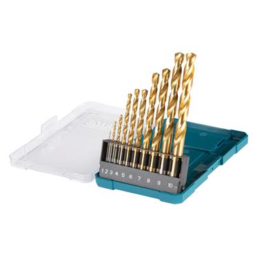 MAKITA D-72849 HSS-TIN Drill Bit ECO Set, 10 Piece Set