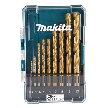 MAKITA D-72849 HSS-TIN Drill Bit ECO Set, 10 Piece Set