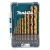MAKITA D-72849 HSS-TIN Drill Bit ECO Set, 10 Piece Set
