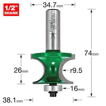 TREND BEARING GUIDED CORNER BEAD 9.5mm RADIUS C216X1/2TC