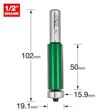Trend C117BX1/2TC Guided Trimmer 19.1mm Diameter