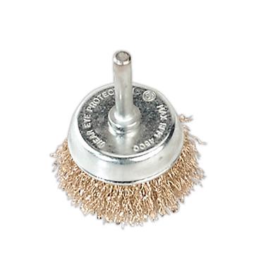 SEALEY SCB50 50mm Crimped Wire Cup Brush with 6mm Shaft
