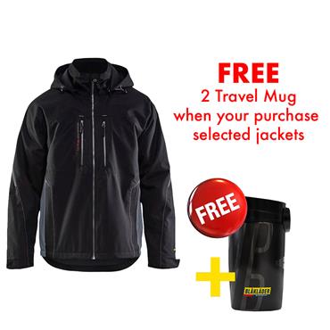 BLAKLADER 4890 Waterproof Lined Functional Jacket - Black/Grey