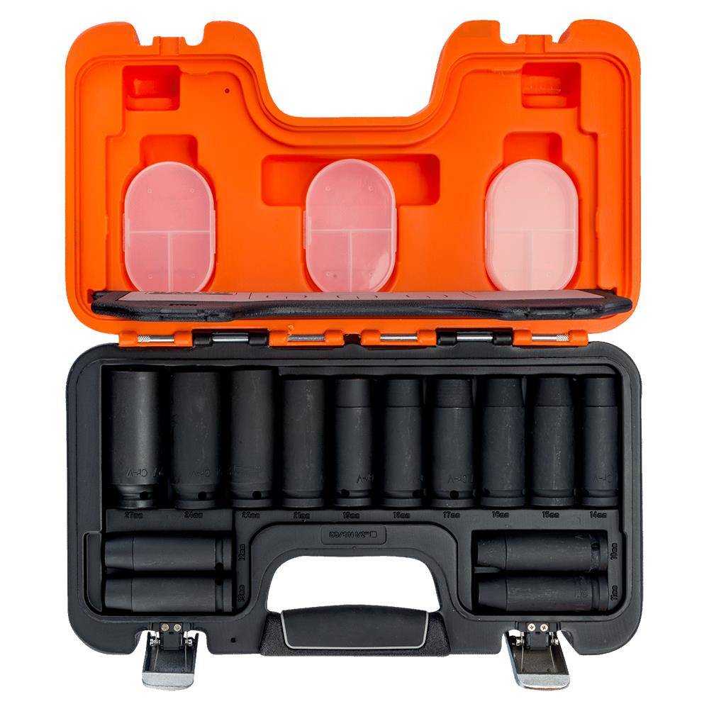 Bahco DD/S14 14 Piece Metric Deep 1/2" Impact Socket Set available