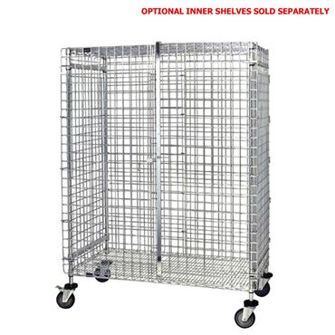 QUANTUM STORAGE M2460-69SEC 24" x 60" x 69" QSS Chrome Security Cart 