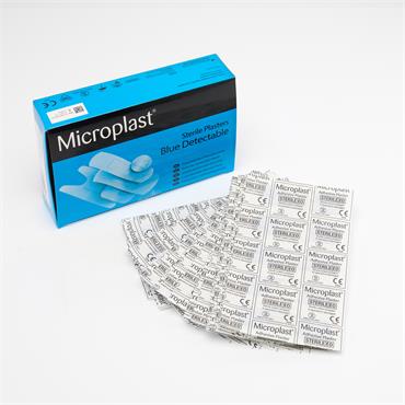 Crest Medical 86932 Microplast Blue Detectable Plasters 7cm x 2cm Box of 100