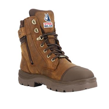 Steel Blue 392651 Southern Cross Zip Waterproof Boot S7 Distressed Brown