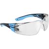 BOLLE RUSPMN12E RUSH+ 2.0 PC Safety Glasses, Clear, Blue Frame