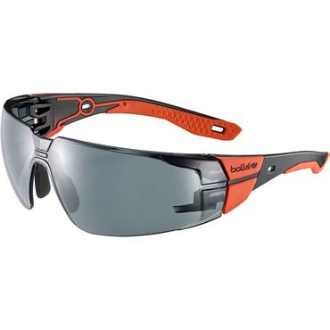 BOLLE RUSPMN21E RUSH+ 2.0 PC Safety Glasses, Smoke, Red Frame