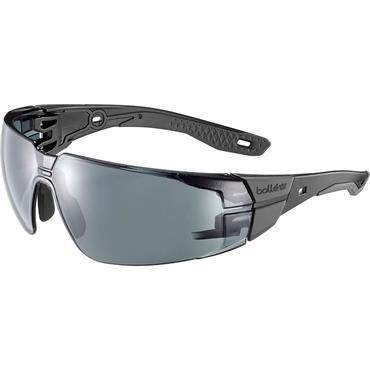 BOLLE RUSHMN20E RUSH+ 2.0 Safety Glasses, Smoke, Medium/Large, Black Frame