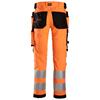 SNICKERS 6243 High-Vis Class 2, Stretch Trousers Holster Pockets, Orange/Black, 31x32