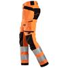 SNICKERS 6243 High-Vis Class 2, Stretch Trousers Holster Pockets, Orange/Black, 31x32