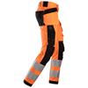 SNICKERS 6243 High-Vis Class 2, Stretch Trousers Holster Pockets, Orange/Black, 31x32