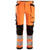 SNICKERS 6243 High-Vis Class 2, Stretch Trousers Holster Pockets, Orange/Black, 31x32