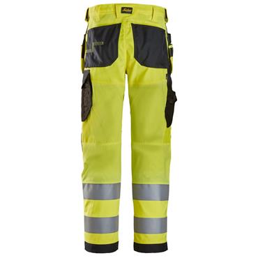 SNICKERS 6238 High-Vis Class 2, Trousers Holster Pockets, Yellow/Black