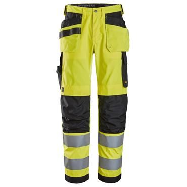 SNICKERS 6238 High-Vis Class 2, Trousers Holster Pockets, Yellow/Black