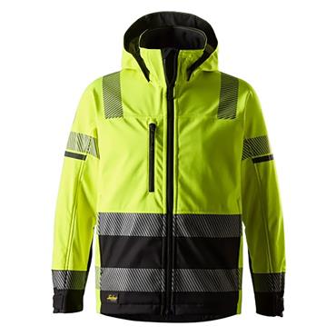 SNICKERS 1232 High-Vis Class 2/3 Softshell Jacket, Yellow/Black