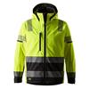 SNICKERS 1232 High-Vis Class 2/3 Softshell Jacket, Yellow/Blac, Size Small