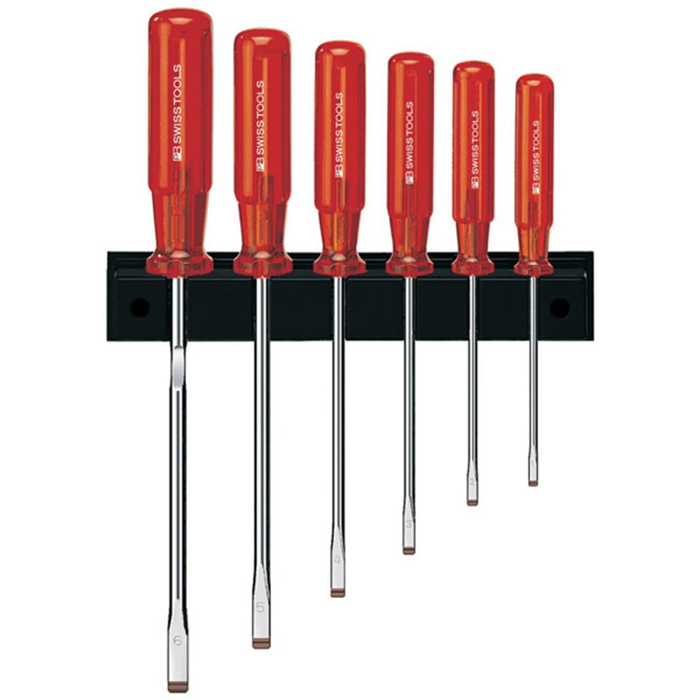 PB Swiss Tools 240 6 Piece Slotted Wall Rack Screwdriver Set available