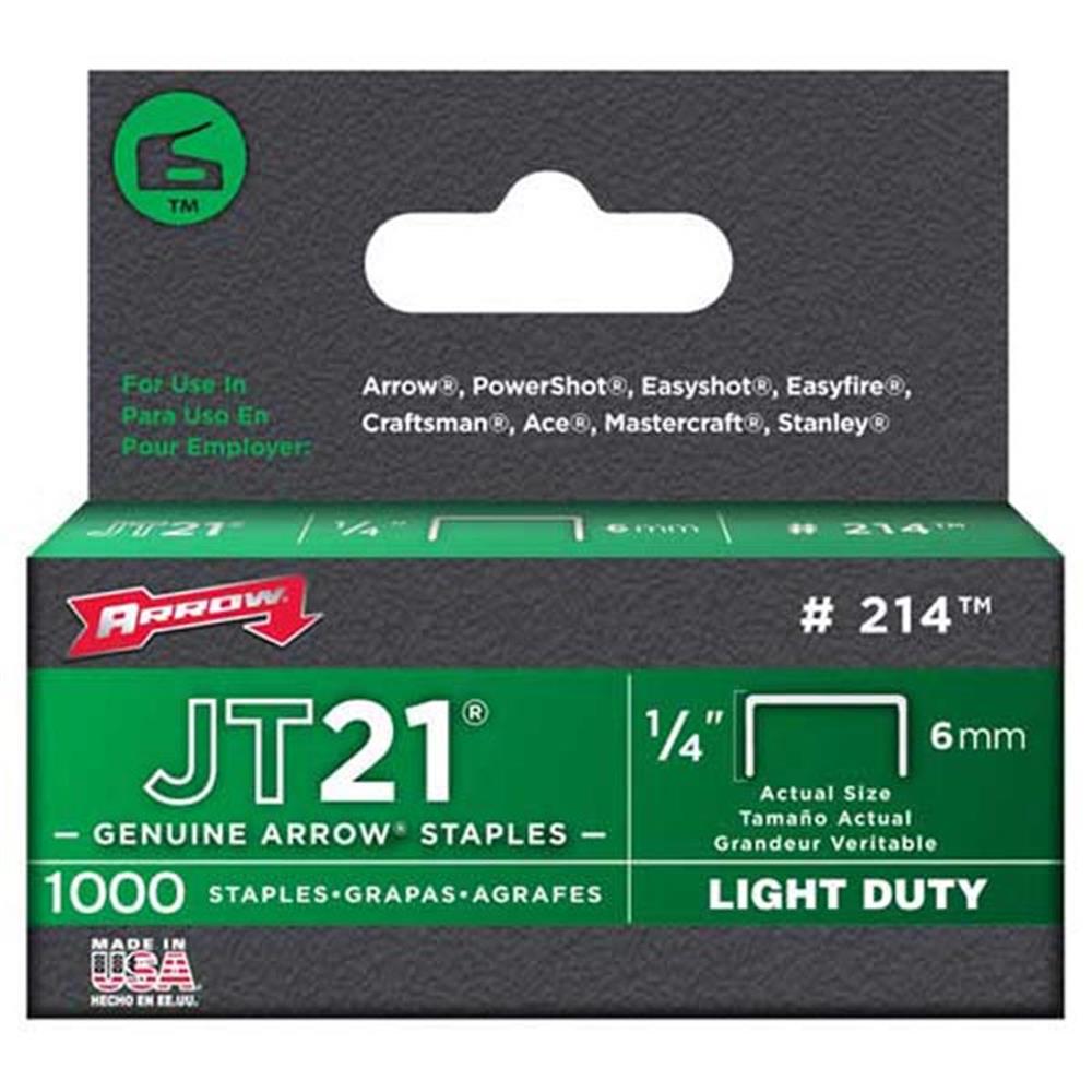 Arrow JT21 Genuine LightDuty Staples for JT21M Staple Gun available