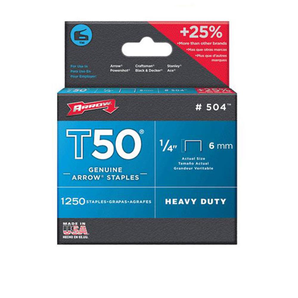 Arrow Heavy Duty Staples for T50 Staple Gun available online