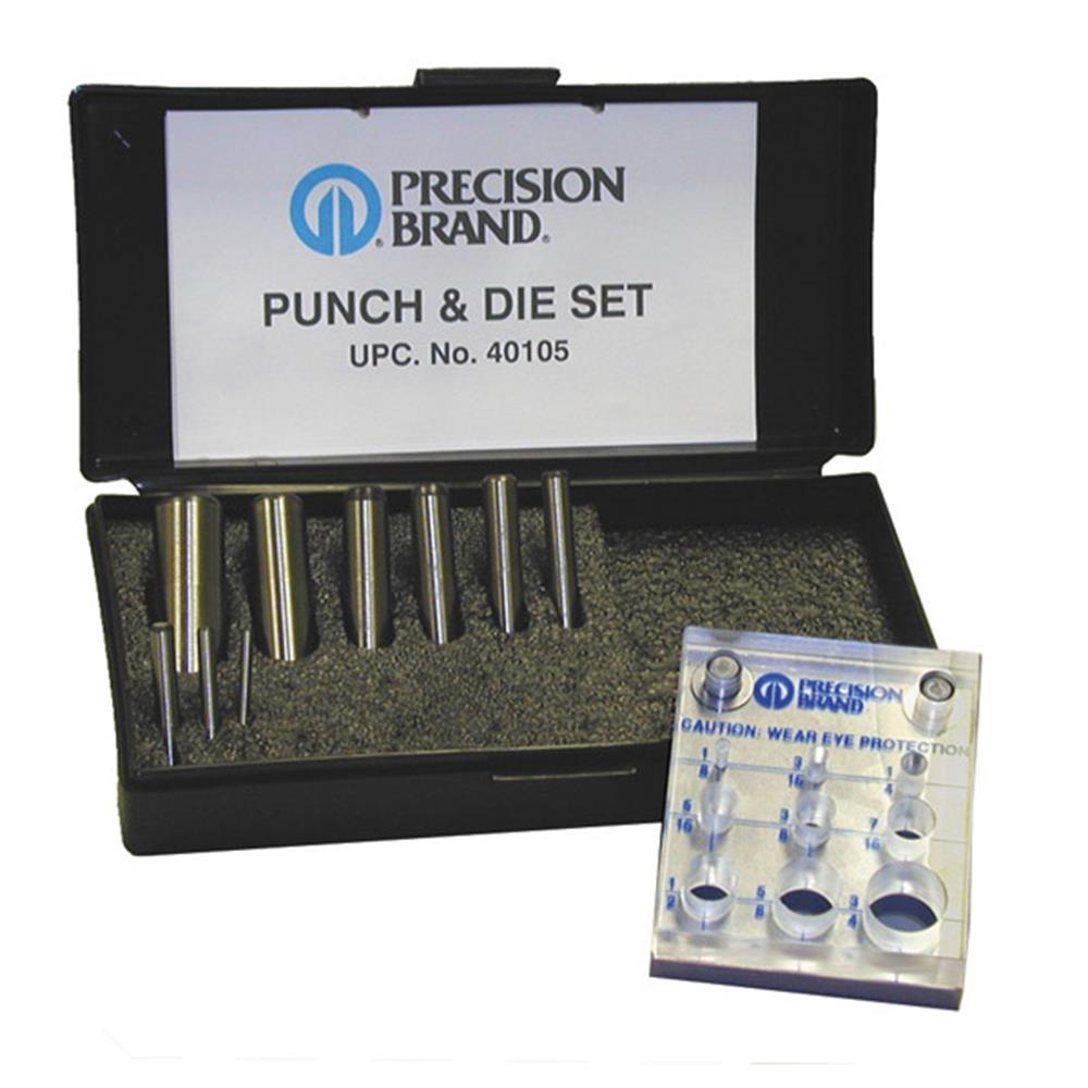 PRECISION BRAND Punch & Die Set for Making Shims & Washers 8 Sizes